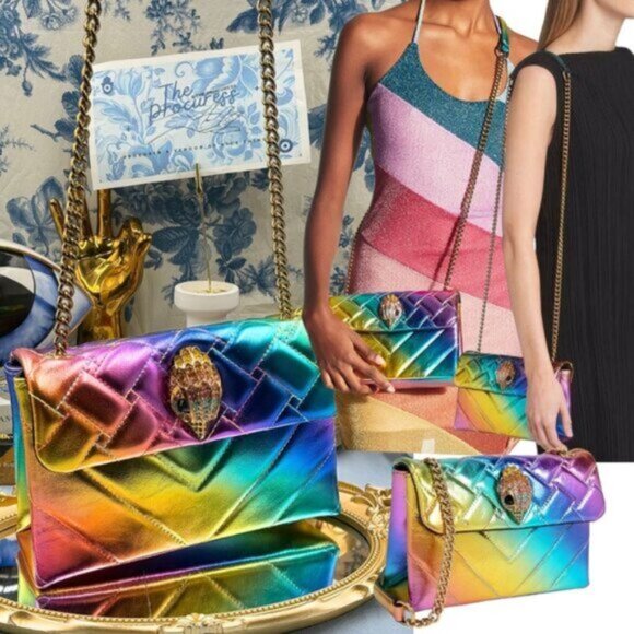 Kurt Geiger Handbags - 🆕 KURT GEIGER LONDON 🧿 NWOT Medium Leather Kensington Bag, Iridescent Rainbow